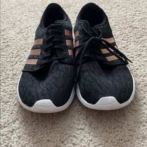 Adidas shoes black and rose gold